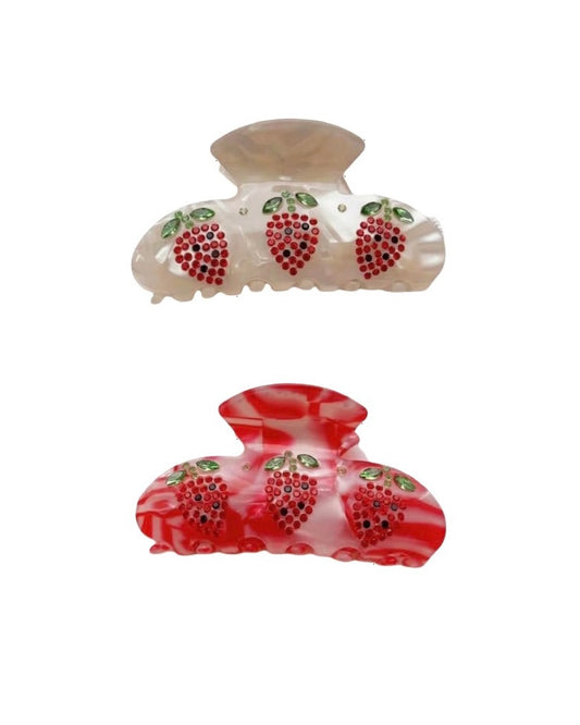 Strawberry Rhinestone Clip